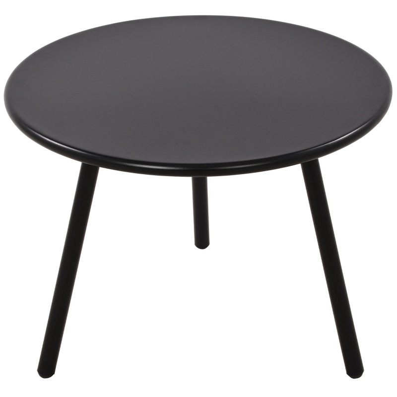 Table basse de jardin Ronde 60 cm Polypropylène Métal Noir Noyra - 2