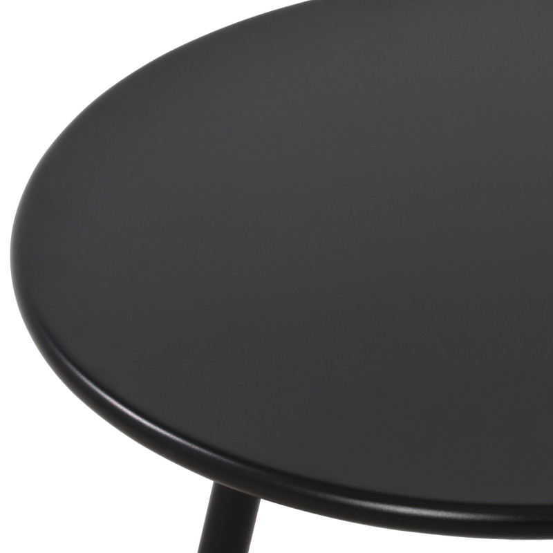 Table basse de jardin Ronde 60 cm Polypropylène Métal Noir Noyra - 3