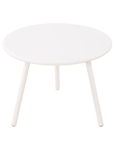 Table basse de jardin Ronde 60 cm Polypropylène Métal Blanc Noyra - 1 2