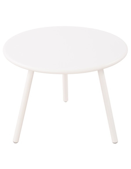 Table basse de jardin Ronde 60 cm Polypropylène Métal Blanc Noyra - 2