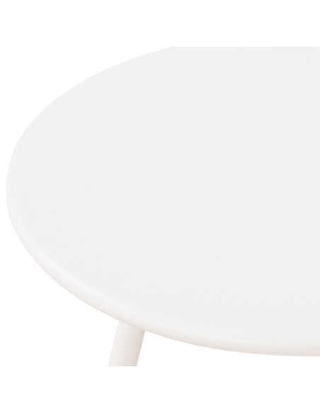 Table basse de jardin Ronde 60 cm Polypropylène Métal Blanc Noyra - 3