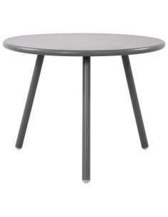 Table basse de jardin Ronde 60 cm Polypropylène Métal Gris foncé Noyra - 1