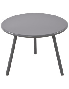 Table basse de jardin Ronde 60 cm Polypropylène Métal Gris foncé Noyra - 1 2