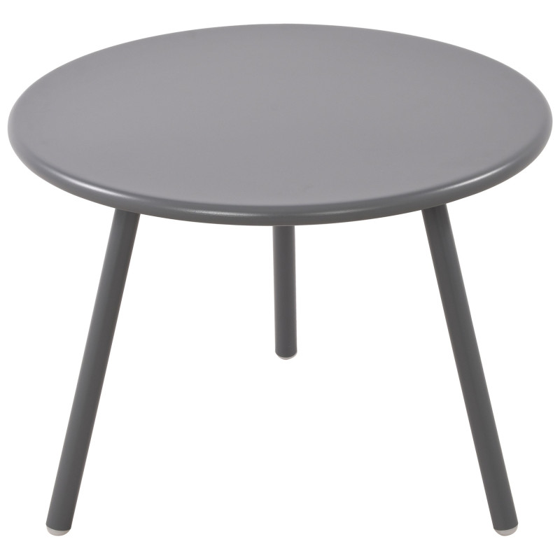 Table basse de jardin Ronde 60 cm Polypropylène Métal Gris foncé Noyra - 2