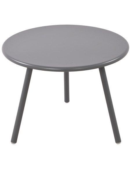 Table basse de jardin Ronde 60 cm Polypropylène Métal Gris foncé Noyra - 2
