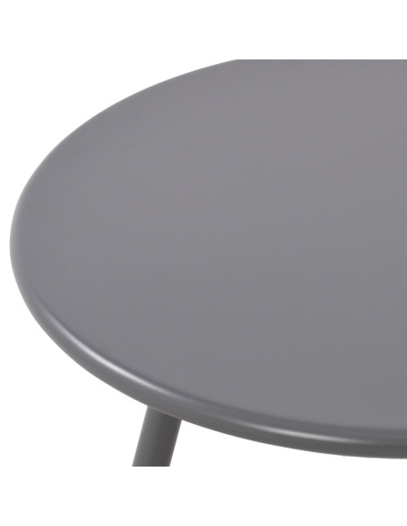 Table basse de jardin Ronde 60 cm Polypropylène Métal Gris foncé Noyra - 3