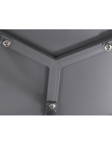 Table basse de jardin Ronde 60 cm Polypropylène Métal Gris foncé Noyra - 4