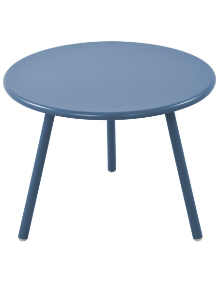 Table basse de jardin Ronde 60 cm Polypropylène Métal Bleu Noyra - 2