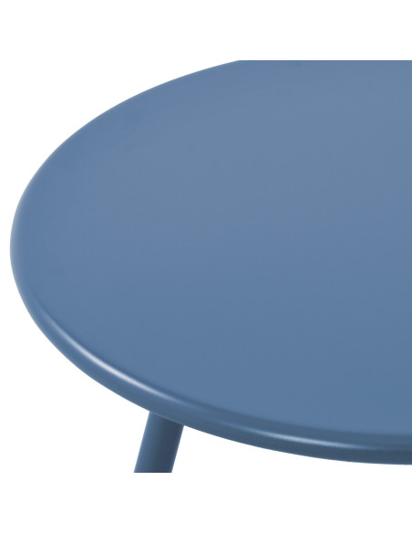 Table basse de jardin Ronde 60 cm Polypropylène Métal Bleu Noyra - 3