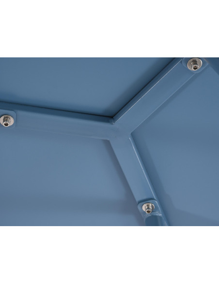Table basse de jardin Ronde 60 cm Polypropylène Métal Bleu Noyra - 4