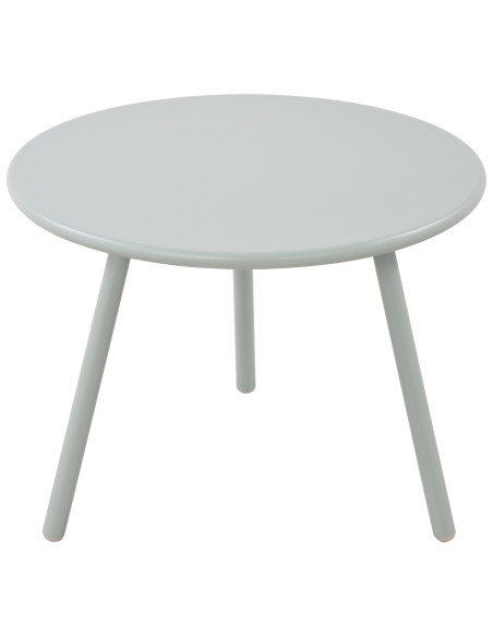 Table basse de jardin Ronde 60 cm Polypropylène Métal Turquoise Noyra - 2