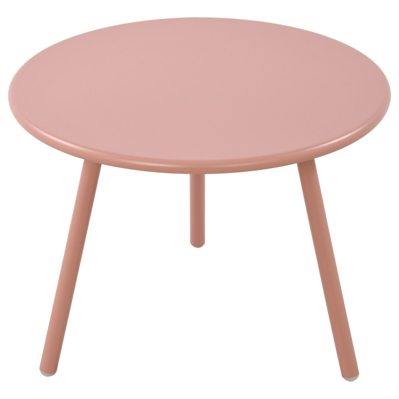 Table basse de jardin Ronde 60 cm Polypropylène Métal Rose Noyra  - 2