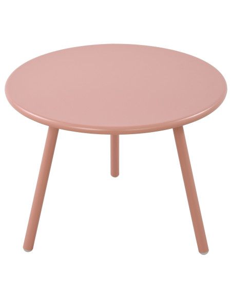 Table basse de jardin Ronde 60 cm Polypropylène Métal Rose Noyra  - 2
