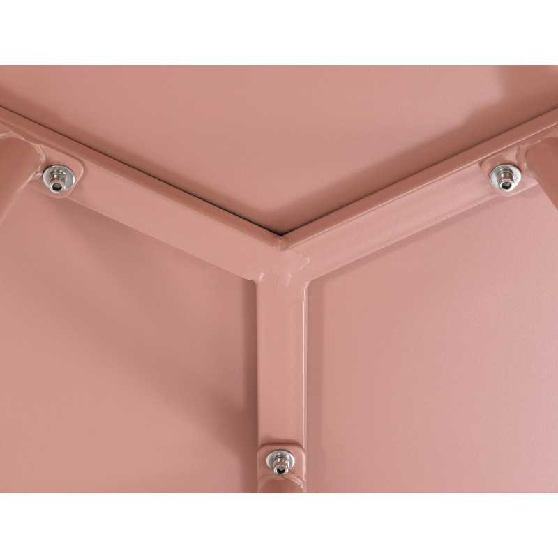 Table basse de jardin Ronde 60 cm Polypropylène Métal Rose Noyra  - 4
