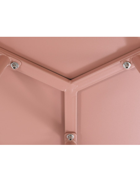 Table basse de jardin Ronde 60 cm Polypropylène Métal Rose Noyra  - 4