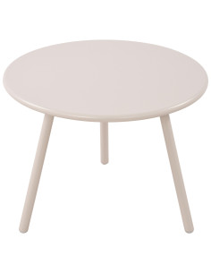 Table basse de jardin Ronde 60 cm Polypropylène Métal Gris clair Noyra - 1 2