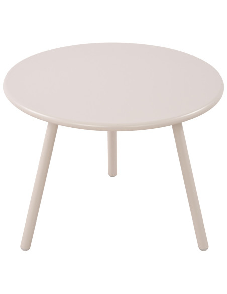 Table basse de jardin Ronde 60 cm Polypropylène Métal Gris clair Noyra - 2