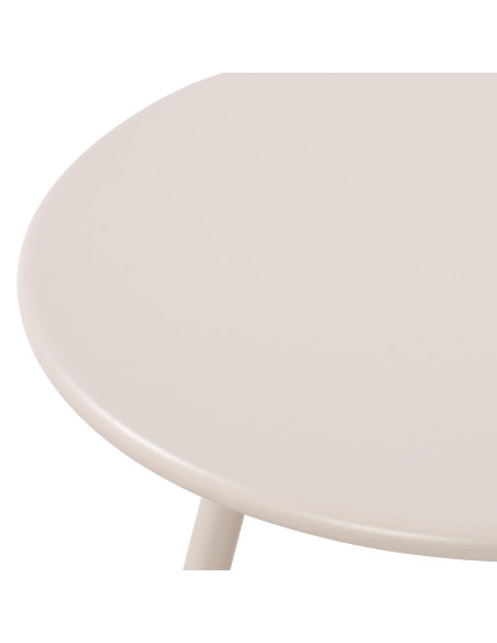 Table basse de jardin Ronde 60 cm Polypropylène Métal Gris clair Noyra - 3