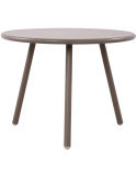 Table basse de jardin Ronde 60 cm Polypropylène Métal Taupe Noyra