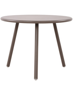 Table basse de jardin Ronde 60 cm Polypropylène Métal Taupe Noyra - 1