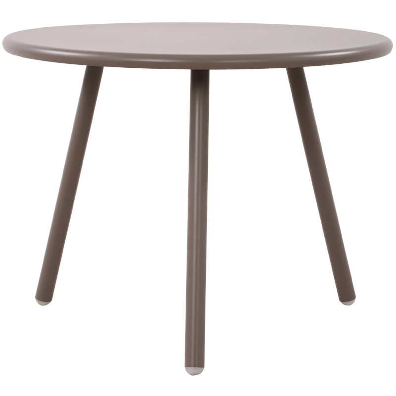Table basse de jardin Ronde 60 cm Polypropylène Métal Taupe Noyra - 1