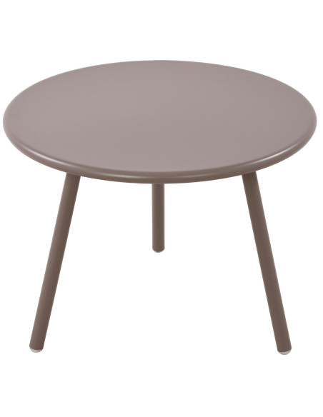 Table basse de jardin Ronde 60 cm Polypropylène Métal Taupe Noyra - 2