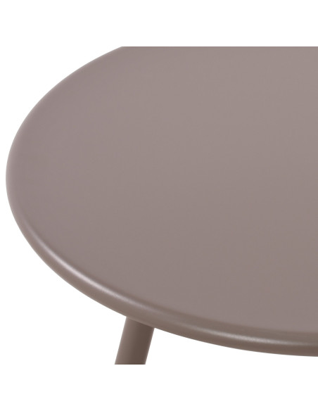 Table basse de jardin Ronde 60 cm Polypropylène Métal Taupe Noyra - 3