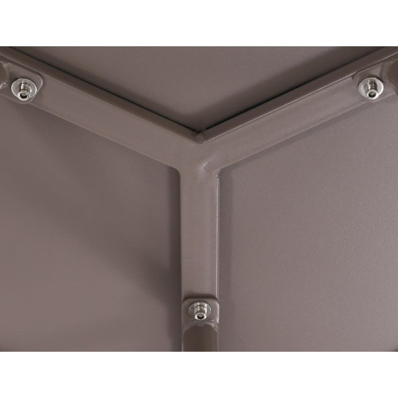 Table basse de jardin Ronde 60 cm Polypropylène Métal Taupe Noyra - 4