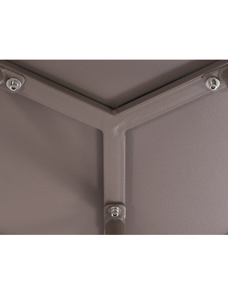 Table basse de jardin Ronde 60 cm Polypropylène Métal Taupe Noyra - 4