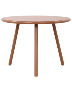 Table basse de jardin Ronde 60 cm Polypropylène Métal Terracotta Noyra - 1