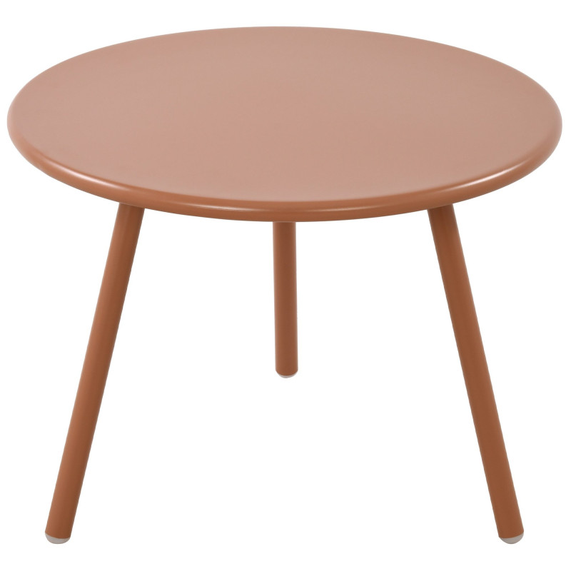 Table basse de jardin Ronde 60 cm Polypropylène Métal Terracotta Noyra - 2