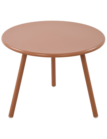 Table basse de jardin Ronde 60 cm Polypropylène Métal Terracotta Noyra - 2