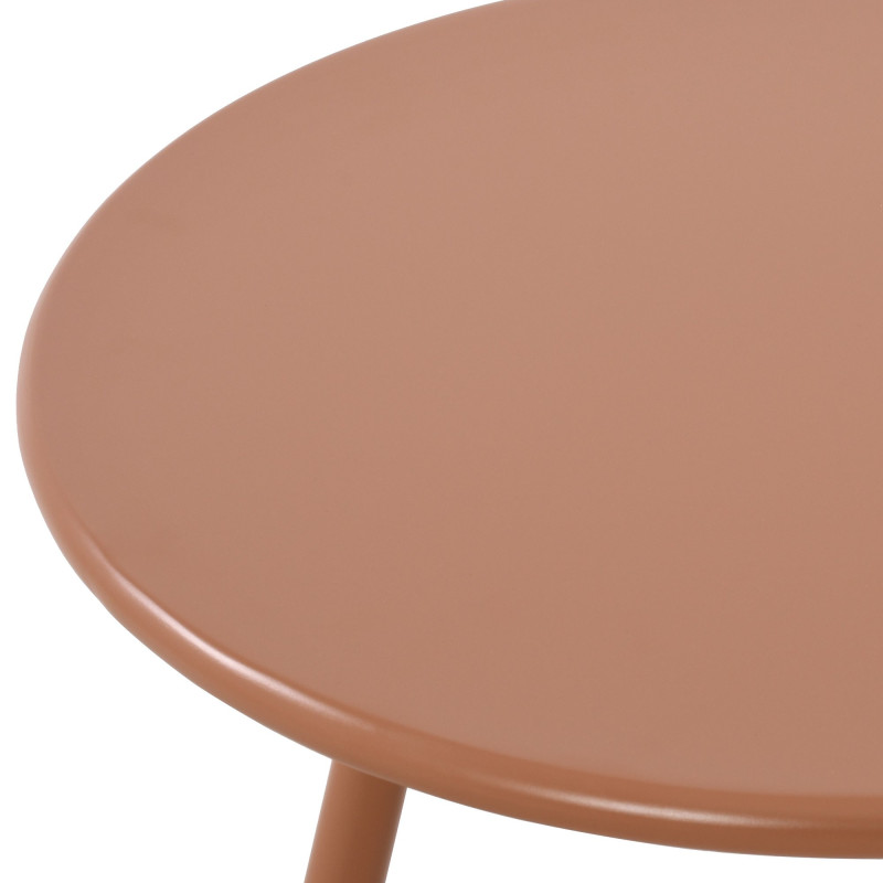 Table basse de jardin Ronde 60 cm Polypropylène Métal Terracotta Noyra - 3
