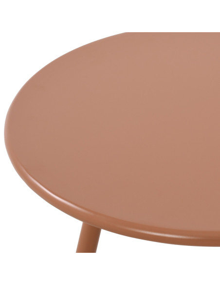Table basse de jardin Ronde 60 cm Polypropylène Métal Terracotta Noyra - 3
