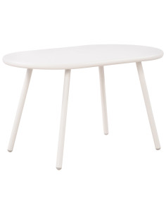 Table basse de jardin Ovale Polypropylène Métal Blanc Zilor - 1