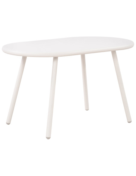 Table basse de jardin Ovale Polypropylène Métal Blanc Zilor - 1