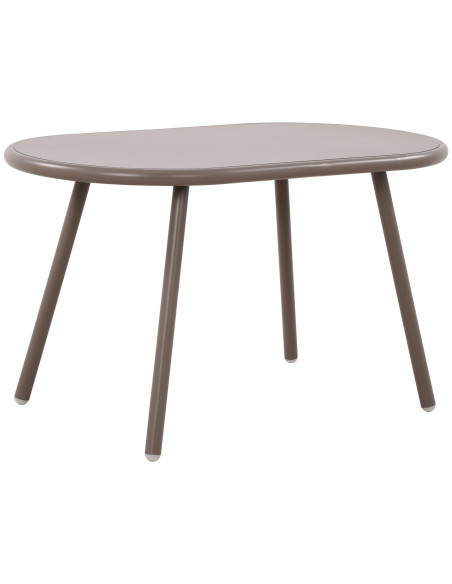 Table basse de jardin Ovale Polypropylène Métal Taupe Zilor - 1
