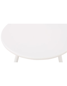 Table basse de jardin Ronde 50 cm Polypropylène Métal Blanc Xinor - 1 2