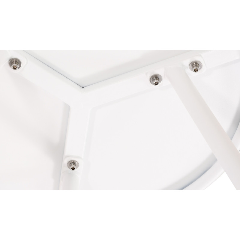Table basse de jardin Ronde 50 cm Polypropylène Métal Blanc Xinor - 3