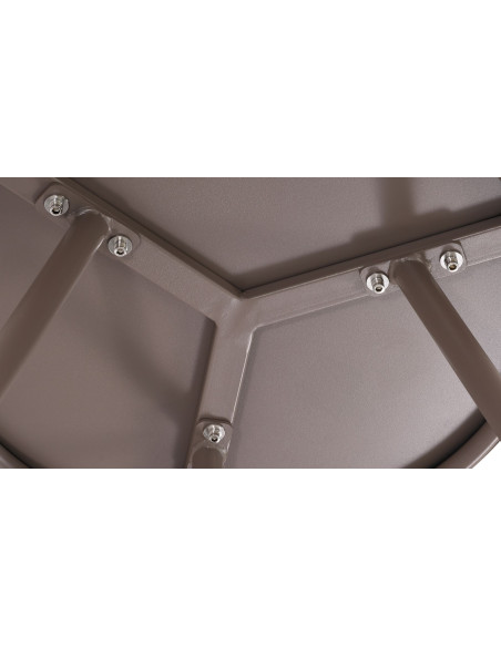 Table basse de jardin Ronde 50 cm Polypropylène Métal Taupe Xinor  - 3