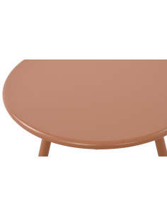 Table basse de jardin Ronde 50 cm Polypropylène Métal Terracotta Xinor - 1 2