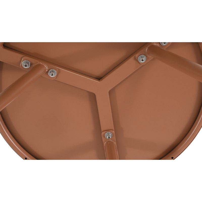 Table basse de jardin Ronde 50 cm Polypropylène Métal Terracotta Xinor - 3