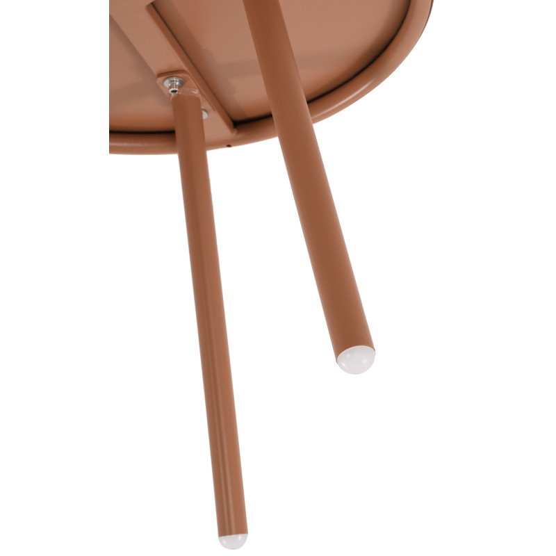 Table basse de jardin Ronde 50 cm Polypropylène Métal Terracotta Xinor - 4