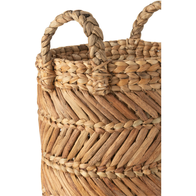 Paniers de rangement déco en raphia tressé naturel Set de 3 - 4