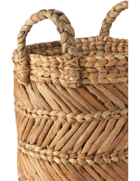 Paniers de rangement déco en raphia tressé naturel Set de 3 - 4