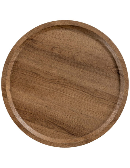 Table d'appoint gigogne industrielle chic Ronde Bois Marron Métal Noir Mat Sonea - 3