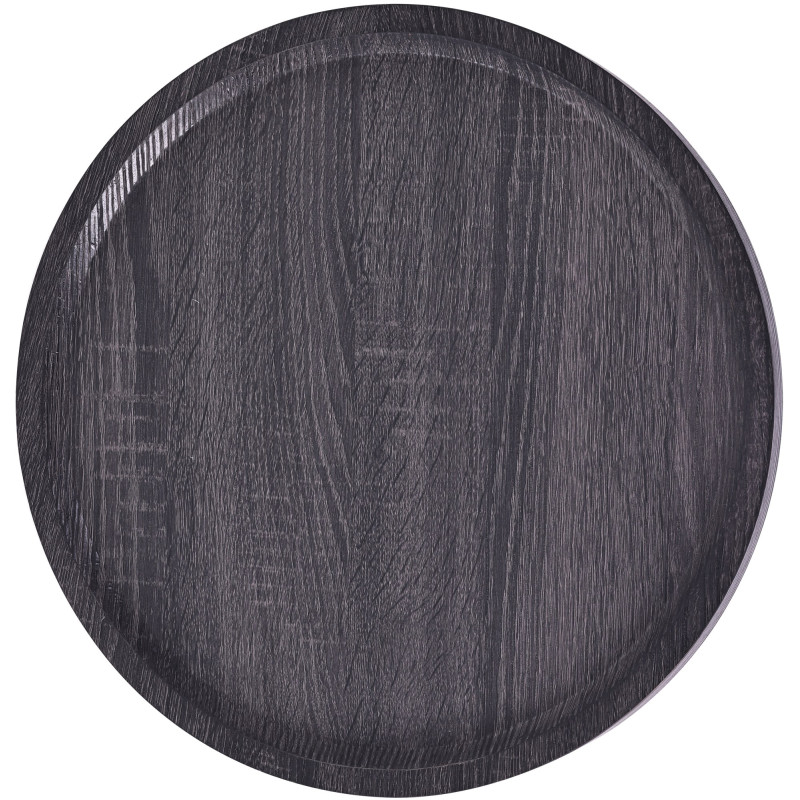 Table d'appoint gigogne industrielle chic Ronde Bois Gris Métal Noir Mat Sonea - 4