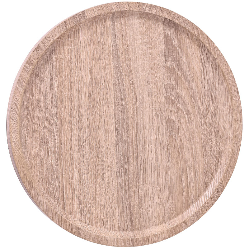 Table d'appoint gigogne industrielle chic Ronde Bois Marron chêne Métal Noir Mat Sonea - 5