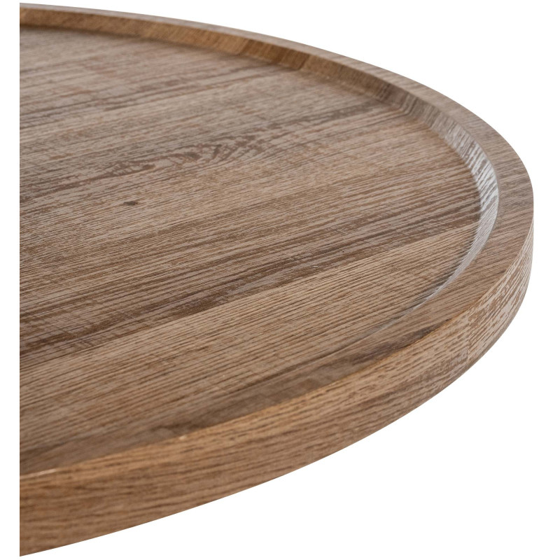 Table basse industrielle chic Ronde 40 cm Bois Marron Métal Noir Sonea - 3