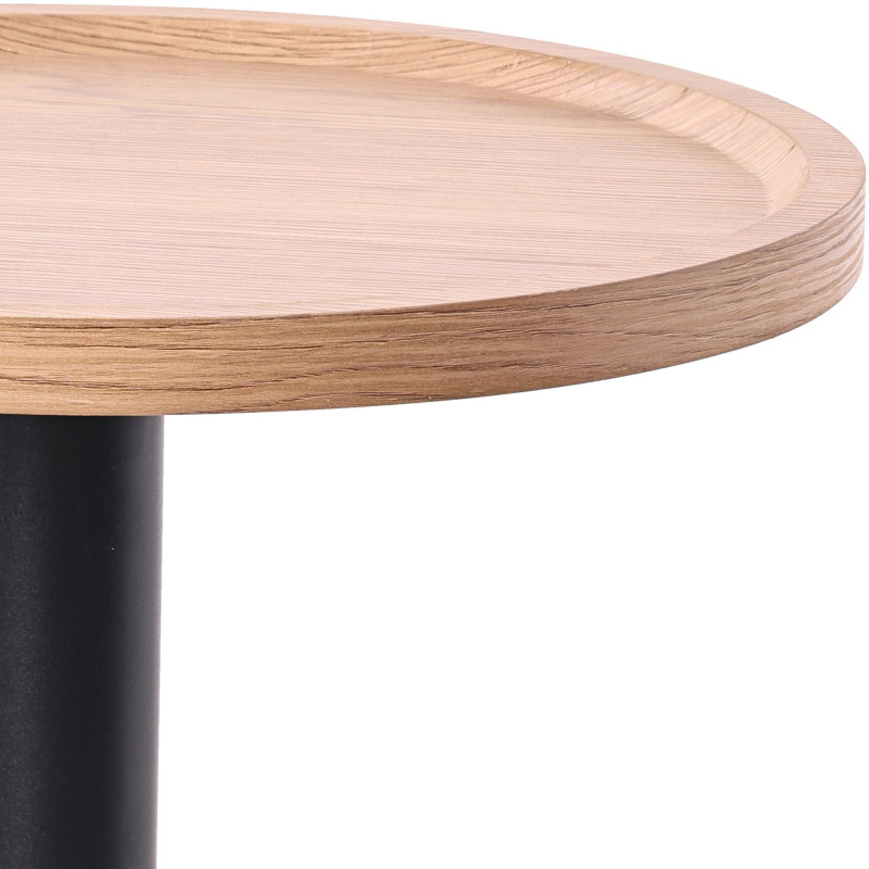 Table basse industrielle chic Ronde 60 cm Bois Naturel Métal Noir Sonea - 3